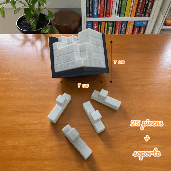 Puzzle Rompecabezas 3D, Juego de Mesa para niños y Adultos, Forma de Cubo, 25 Piezas. - Imagen 2