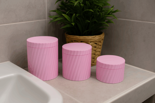 Set 3 botes organizadores de baño | Recipientes para Bastoncillos, Algodón y Discos Desmaquillantes | varios colores. - Imagen 8