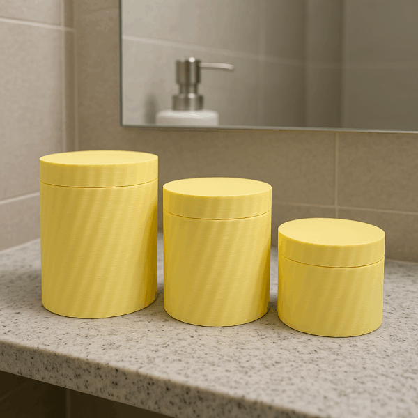 Set 3 botes organizadores de baño | Recipientes para Bastoncillos, Algodón y Discos Desmaquillantes | varios colores. - Imagen 2