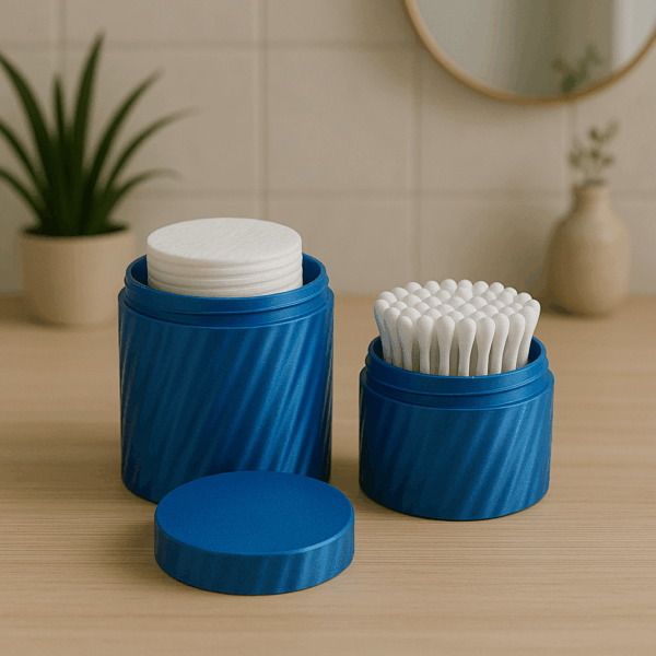 Set 3 botes organizadores de baño | Recipientes para Bastoncillos, Algodón y Discos Desmaquillantes | varios colores. - Imagen 3