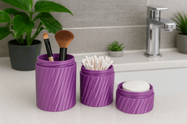 Set 3 botes organizadores de baño | Recipientes para Bastoncillos, Algodón y Discos Desmaquillantes | varios colores. - Imagen 9