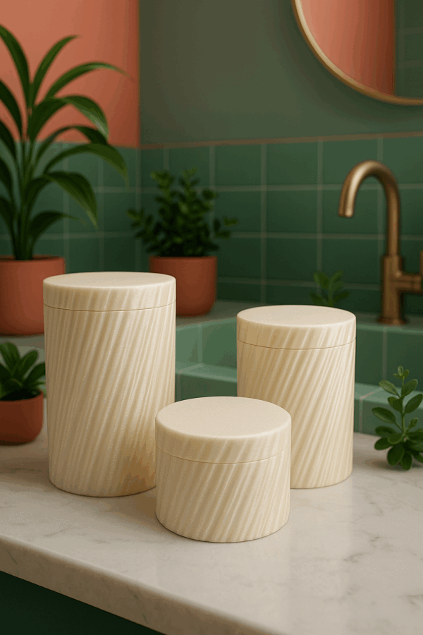 Set 3 botes organizadores de baño | Recipientes para Bastoncillos, Algodón y Discos Desmaquillantes | varios colores. - Imagen 7